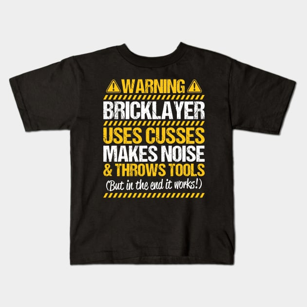 Bricklayer Mason Brickmason Brickie Gift Present Kids T-Shirt by Krautshirts